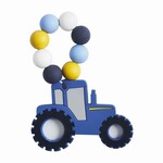 Mud Pie Blue Tractor Teether