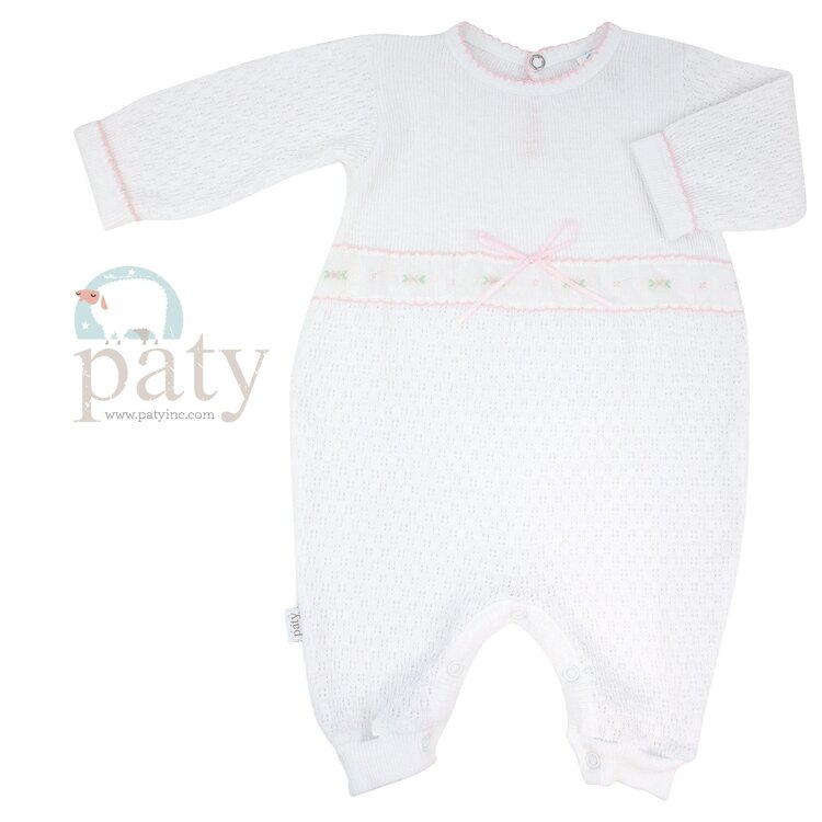 Paty White Swiss Floral Romper