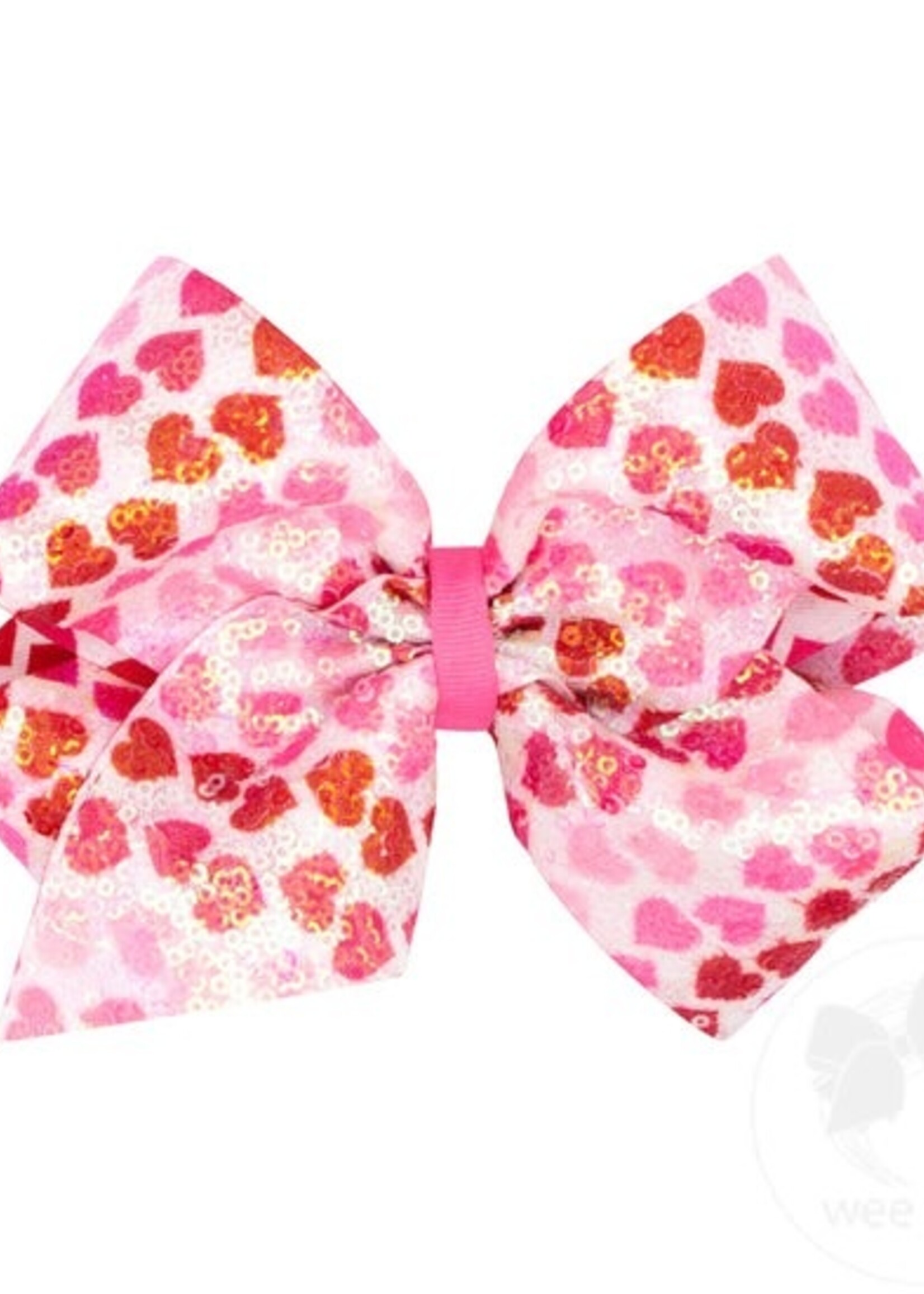 cnhairaccessories Love Heart Pink Ribbon Hair Bows Red