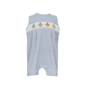 Petit Bebe Blue Check Cupcake JonJon