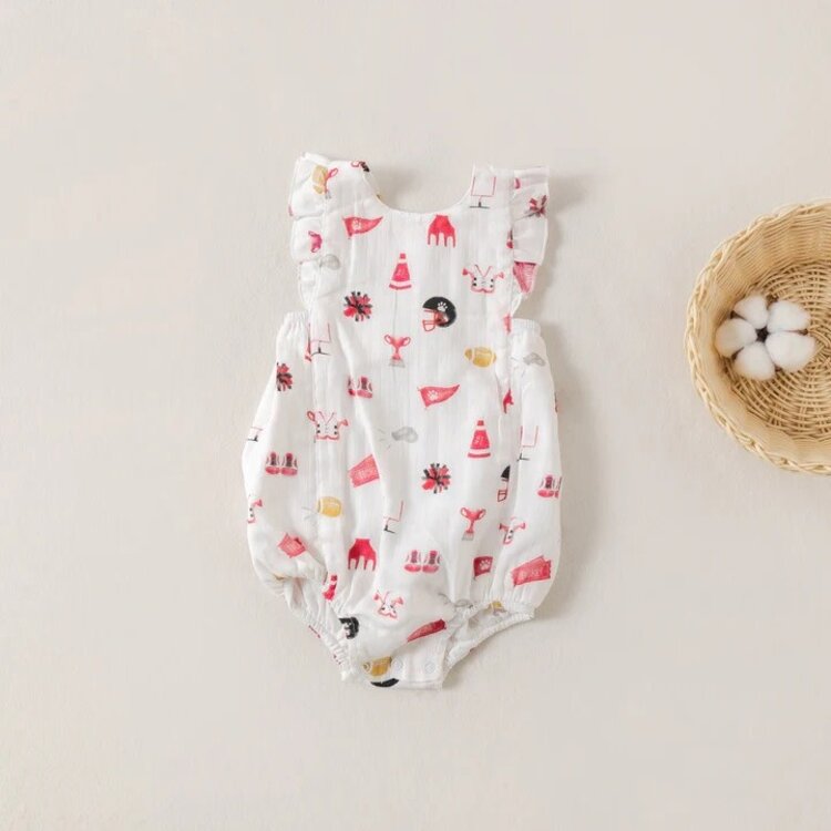 Nola Tawk Let's Go Bulldogs Muslin Sunsuit