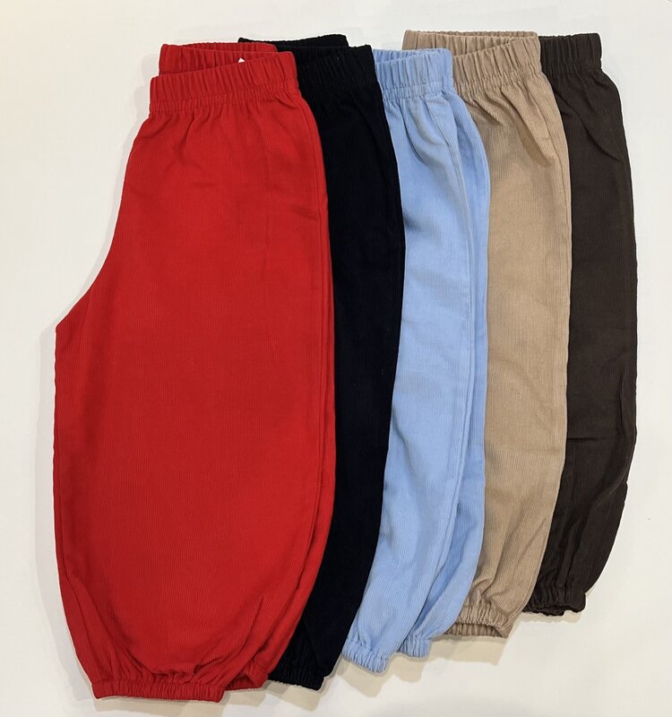 Luigi Kids Deep Red Gathered Cord Pants