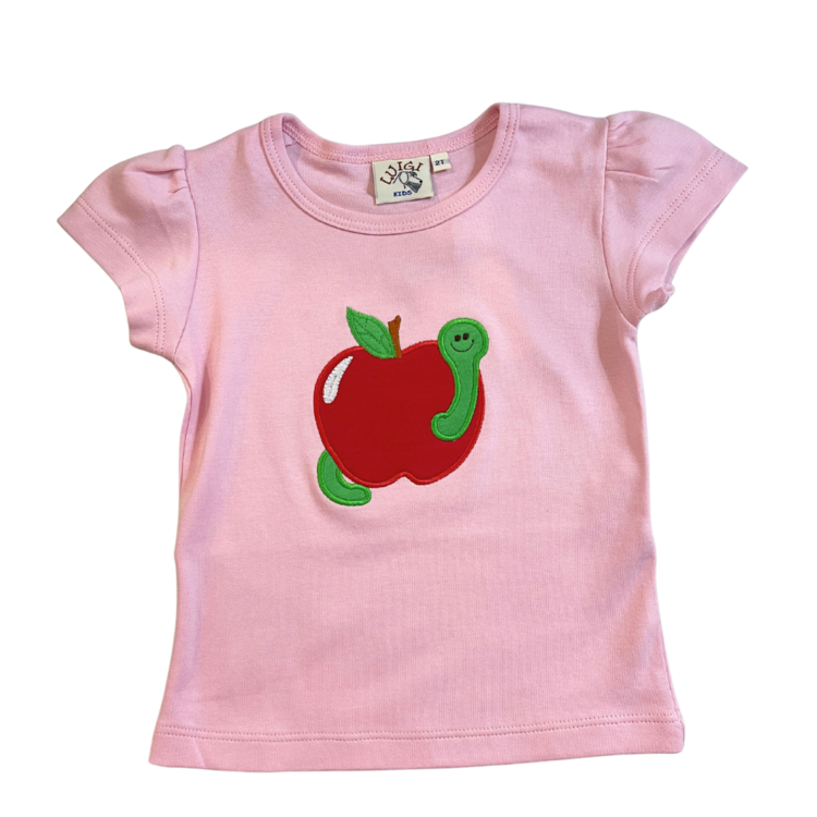 Luigi Kids Pink Apple w/ Worm Shirt