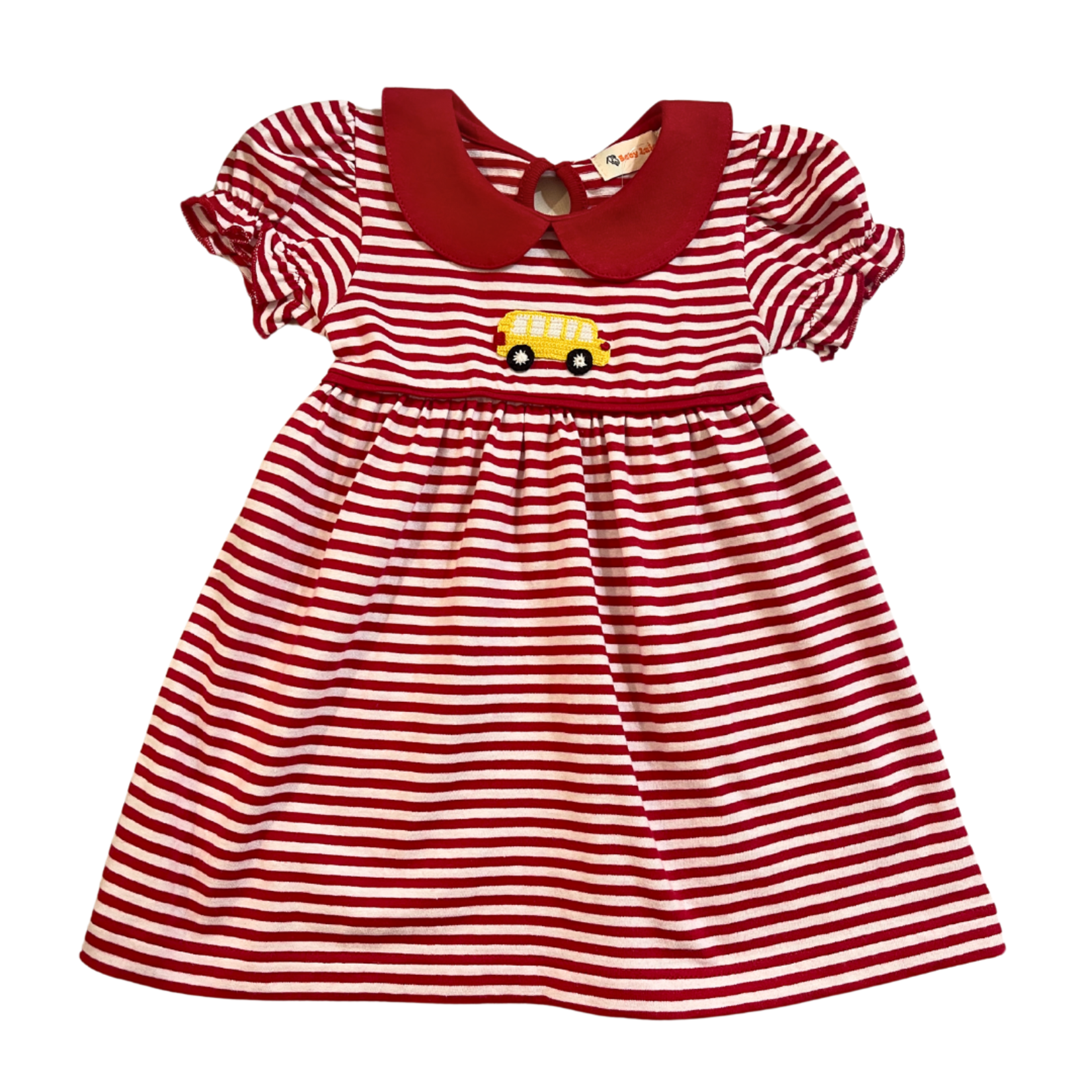 Luigi Kids Red Stripe School Bus Dress