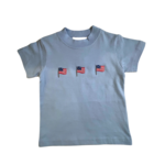Luigi Kids Blue Emb American Flag Shirt