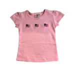 Luigi Kids Pink Emb American Flag Shirt