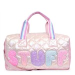 OMG Accessories Stuff Quilted Large Pink Duffle