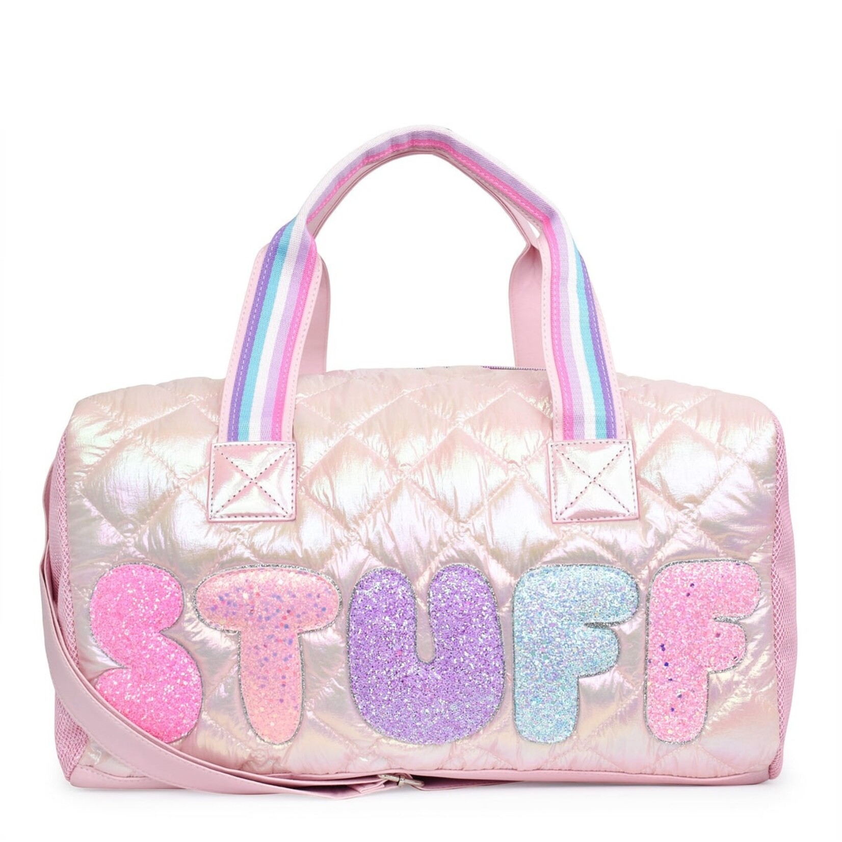 OMG Accessories Stuff Quilted Large Pink Duffle