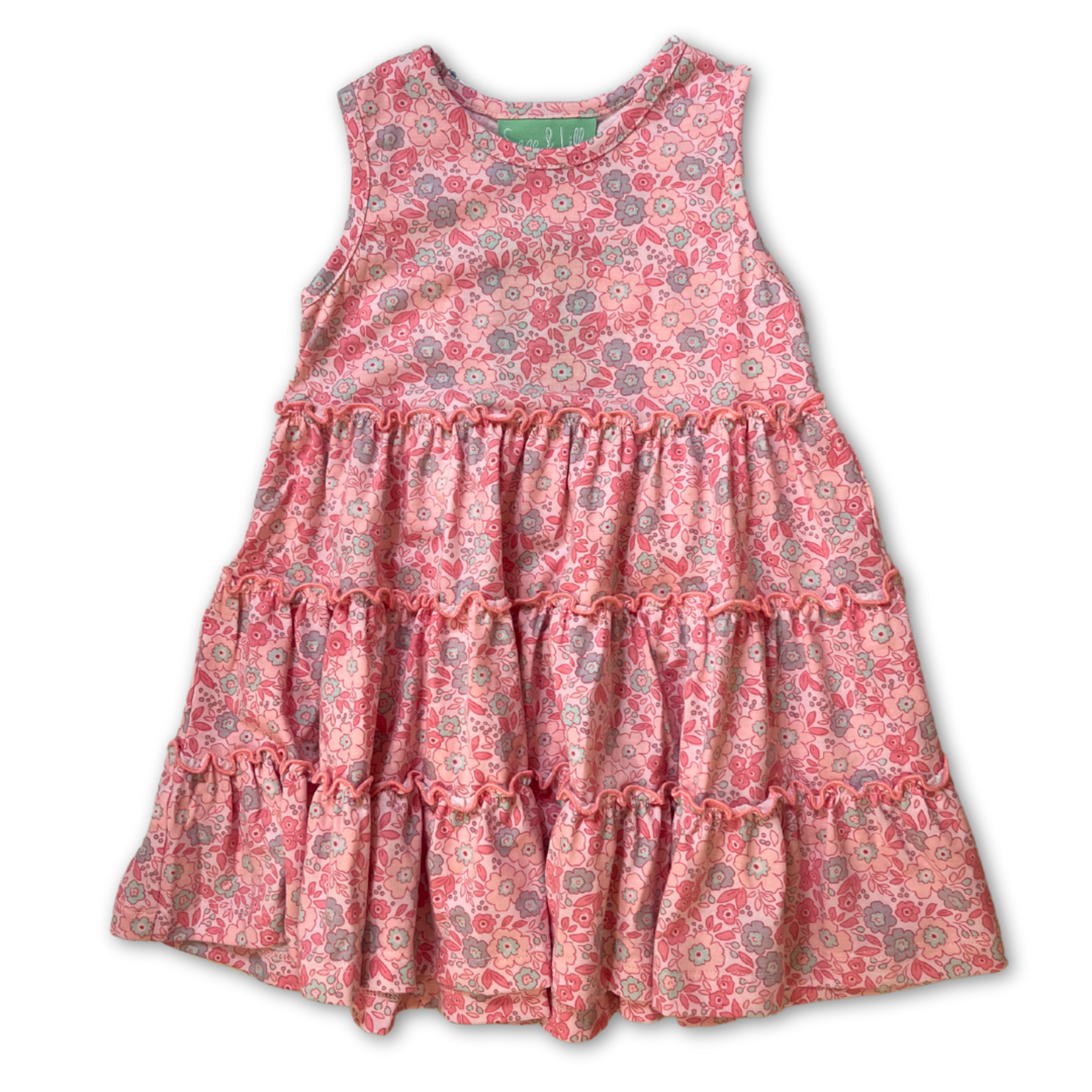 Sage & Lilly Pink Floral Tier Dress