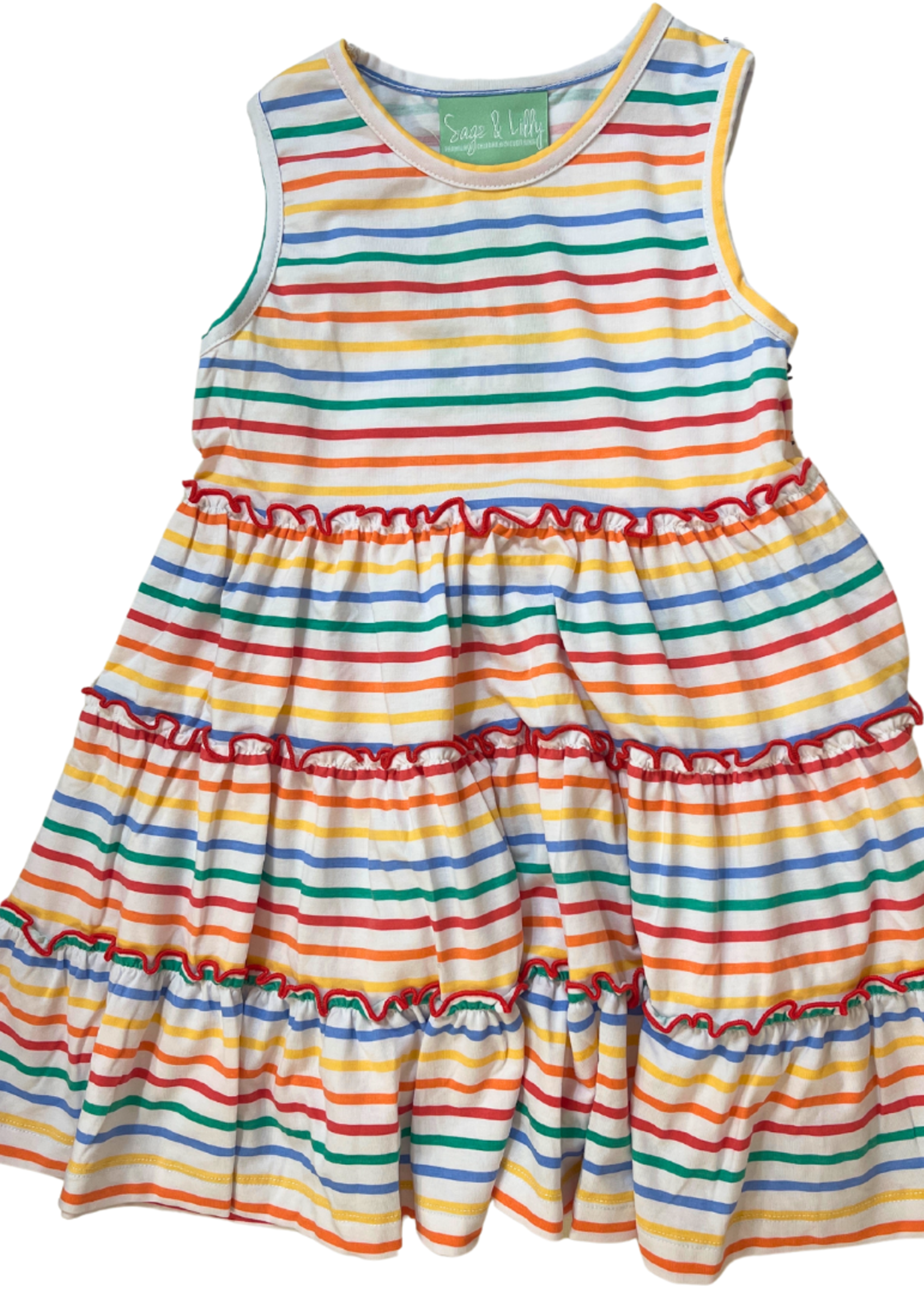 Sage & Lilly Multi Stripe Tier Dress