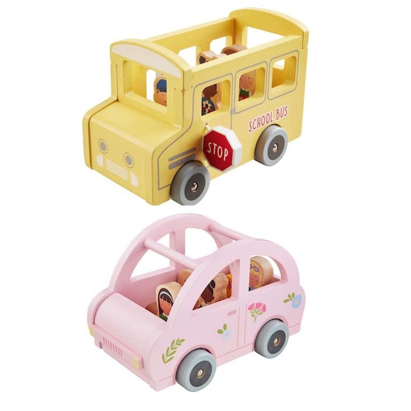 Mud Pie Wooden Vehicle Toy Set