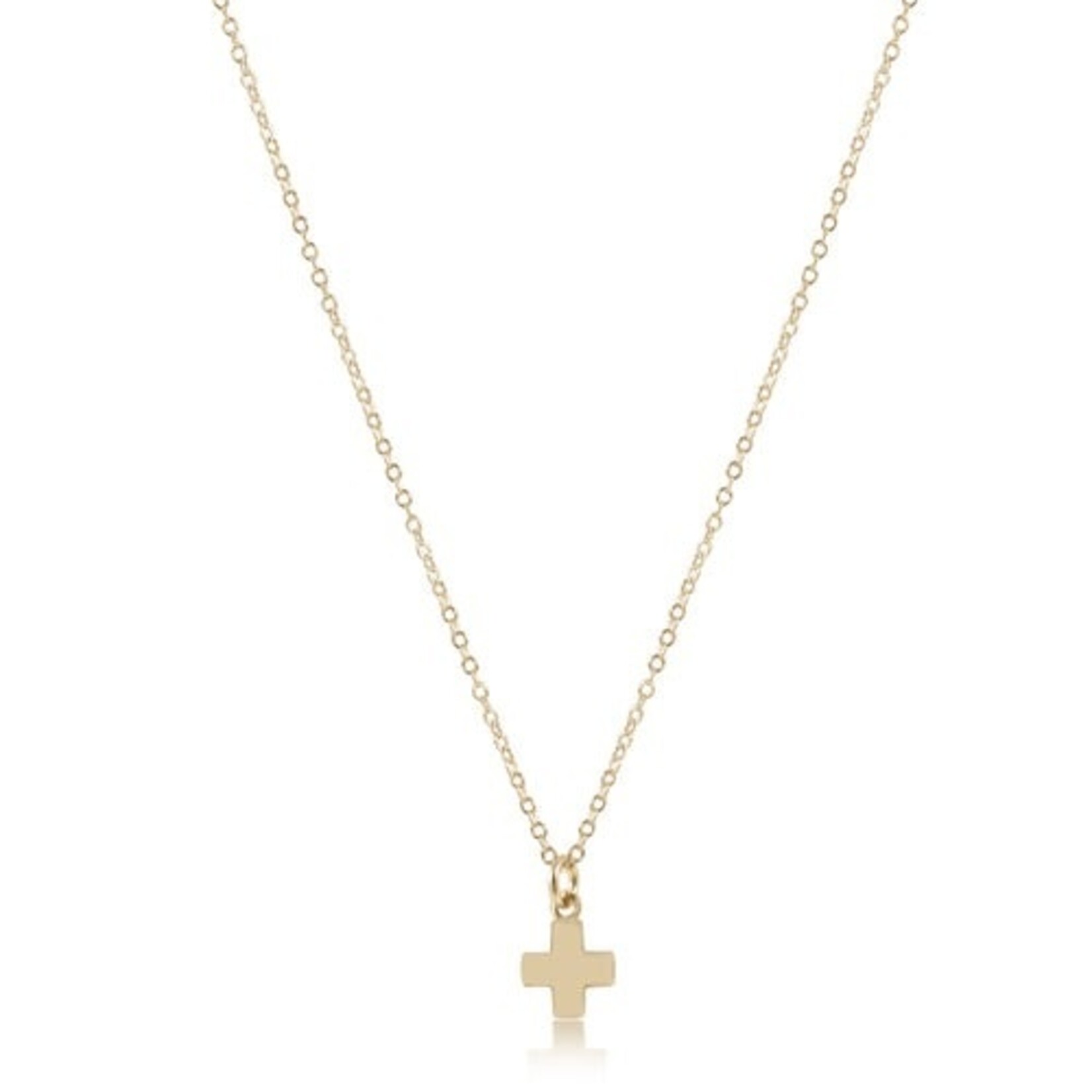 ENewton Cross Charm Gold Necklace 16"