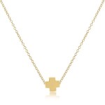 ENewton Sig Cross Gold Necklace 16"
