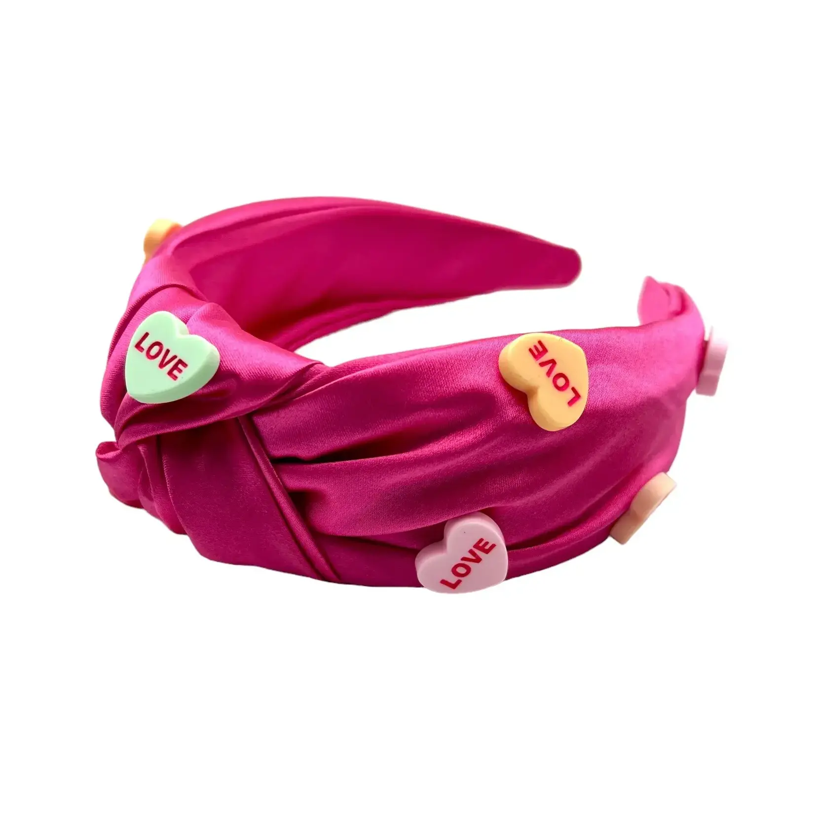 Mavi Bandz Pink Conversation Heart Knot Headband