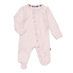 PIN DOT PINK RUFFLE FOOTIE