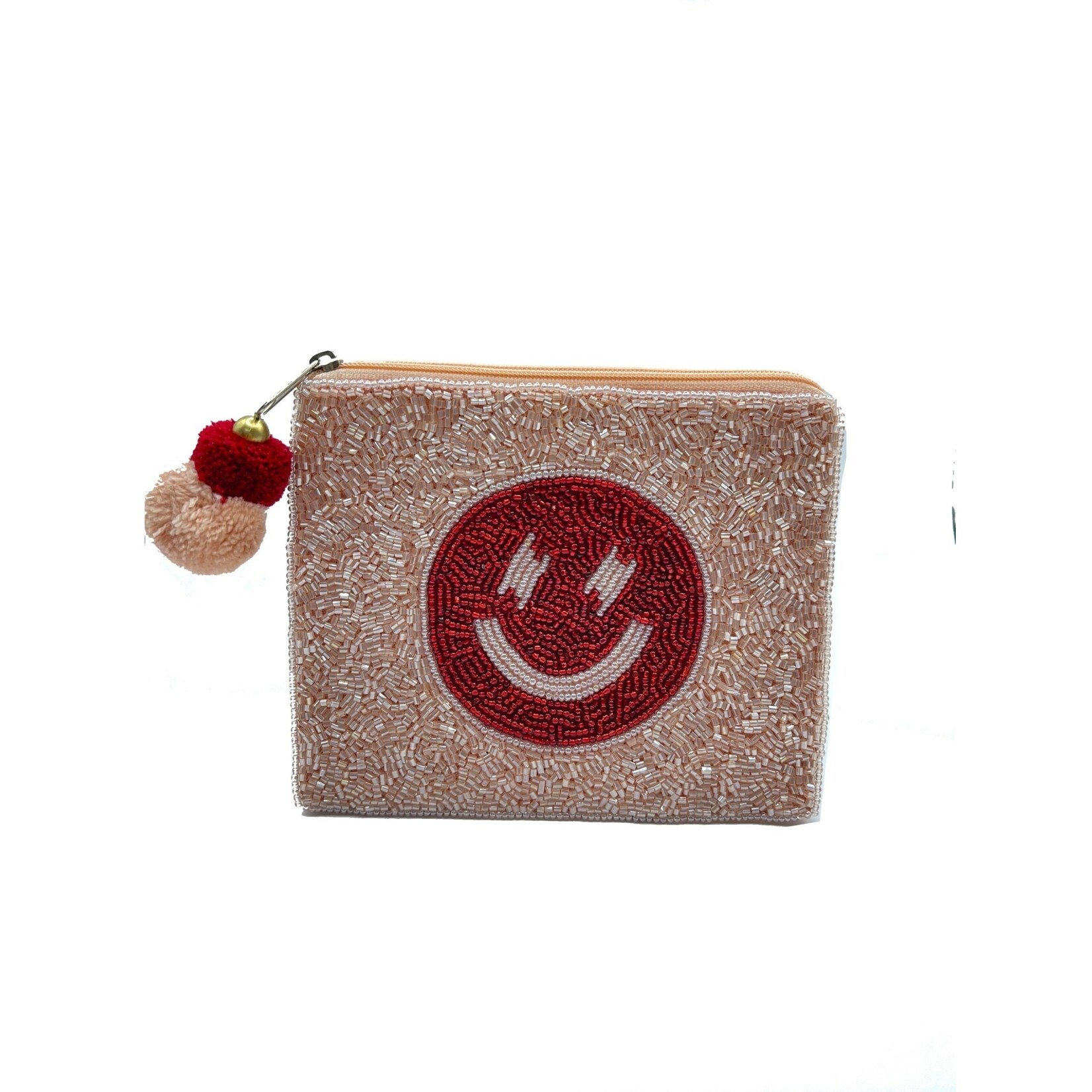 La Chic Designs Pink Smiley Red Face Pouch