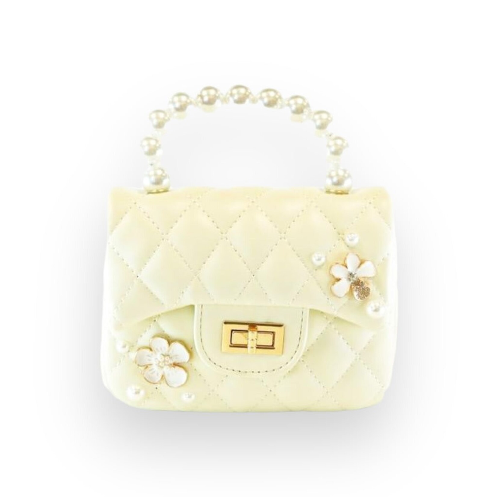 Doe A Dear Pearl Handle Quilted Purse w/Charms