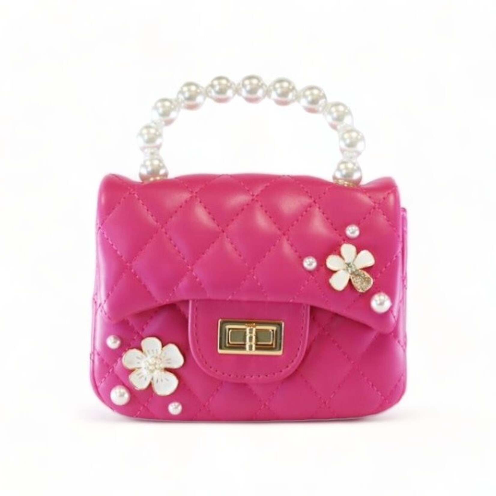 Doe A Dear Pearl Handle Quilted Purse w/Charms
