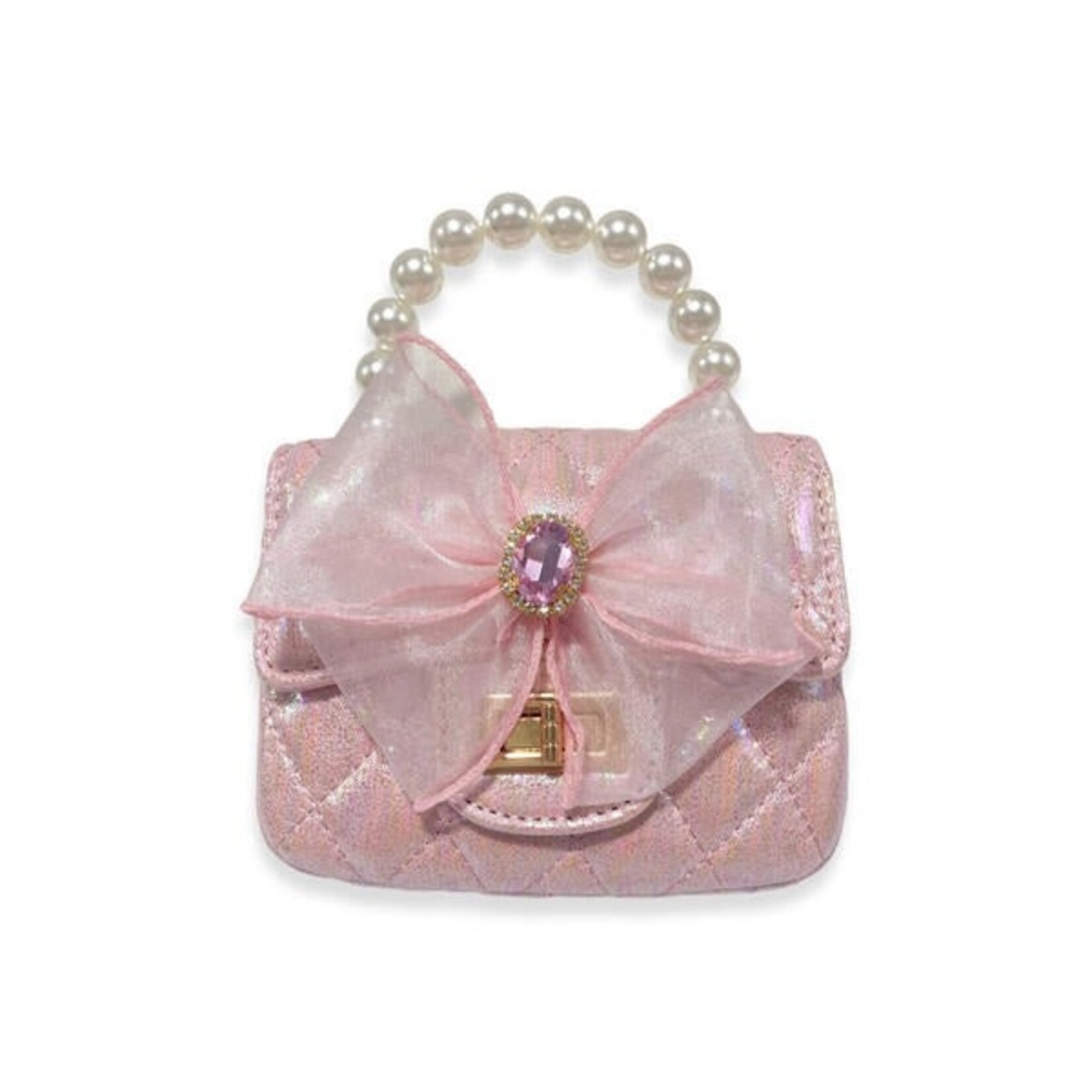 Doe A Dear Bowtie Shiny Quilted Purse