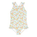 girls hawaiian floral crossover one piece