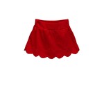Proper Peony Red Pima Scalloped Skirt