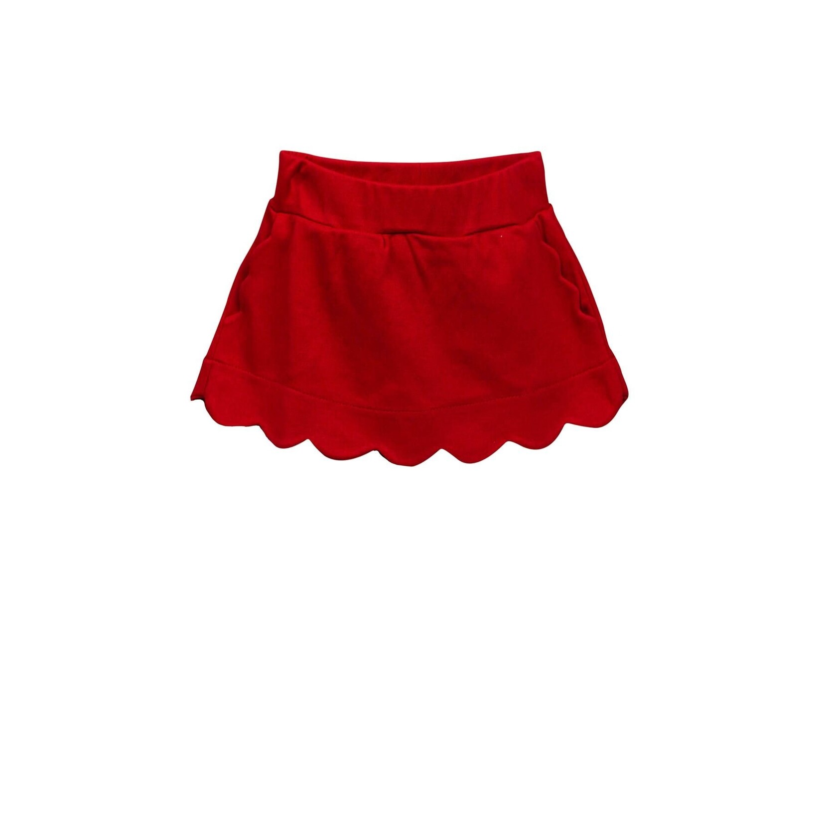 Proper Peony Red Pima Scalloped Skirt