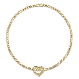ENewton Classic Gold 2mm Bead Bracelet-Love Gold Charm