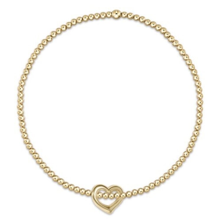 ENewton Classic Gold 2mm Bead Bracelet-Love Gold Charm