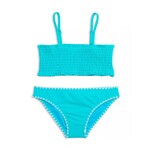 Limeapple Leann Turquoise smocked Bikini