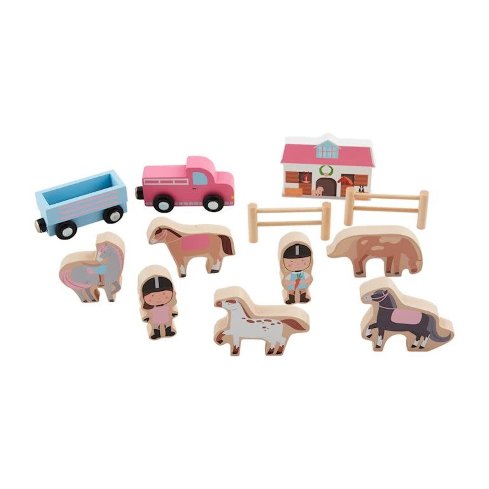 Mud Pie Horse Stable Wooden Toy Set