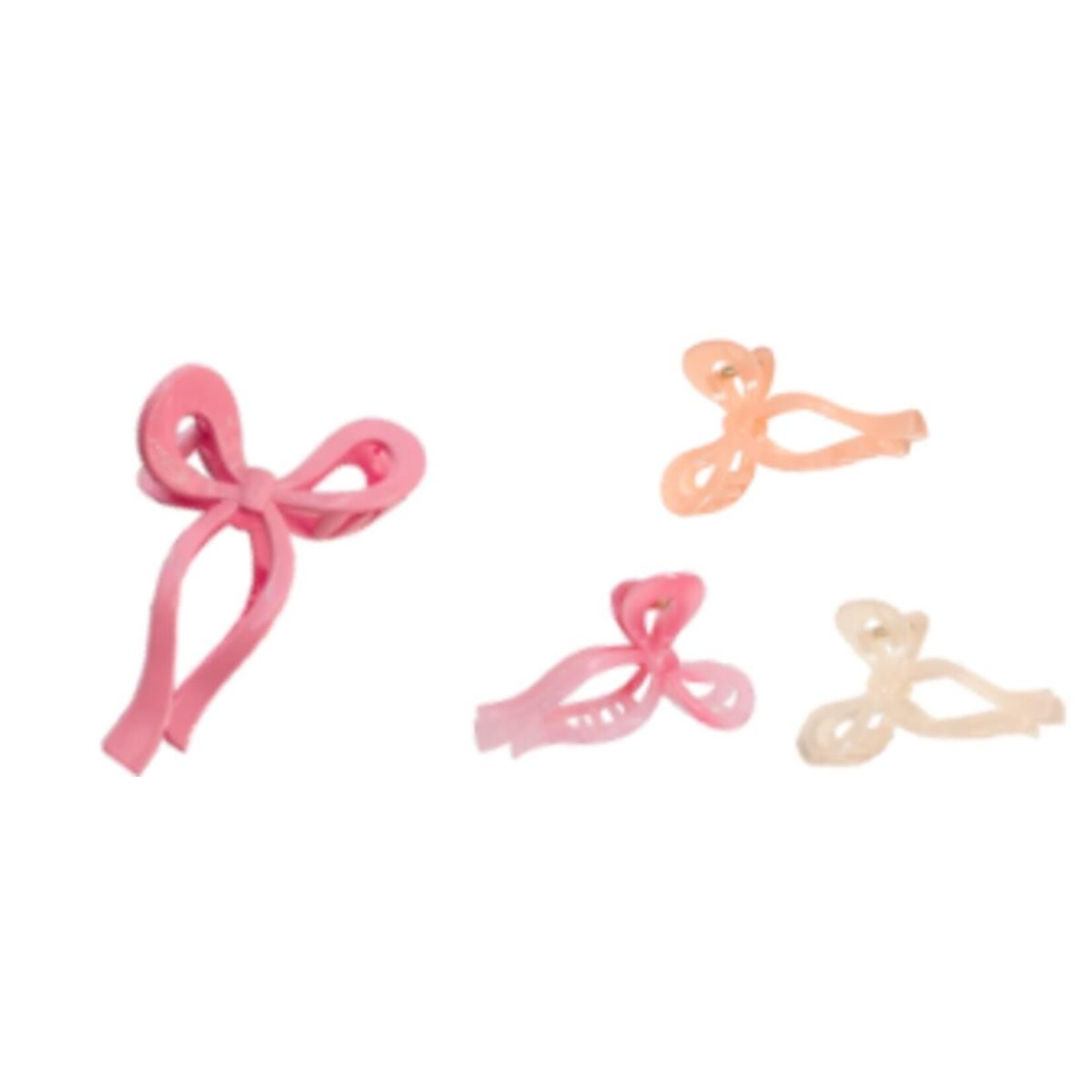 Fun Fety Pink Translucent Bow Claw Clip