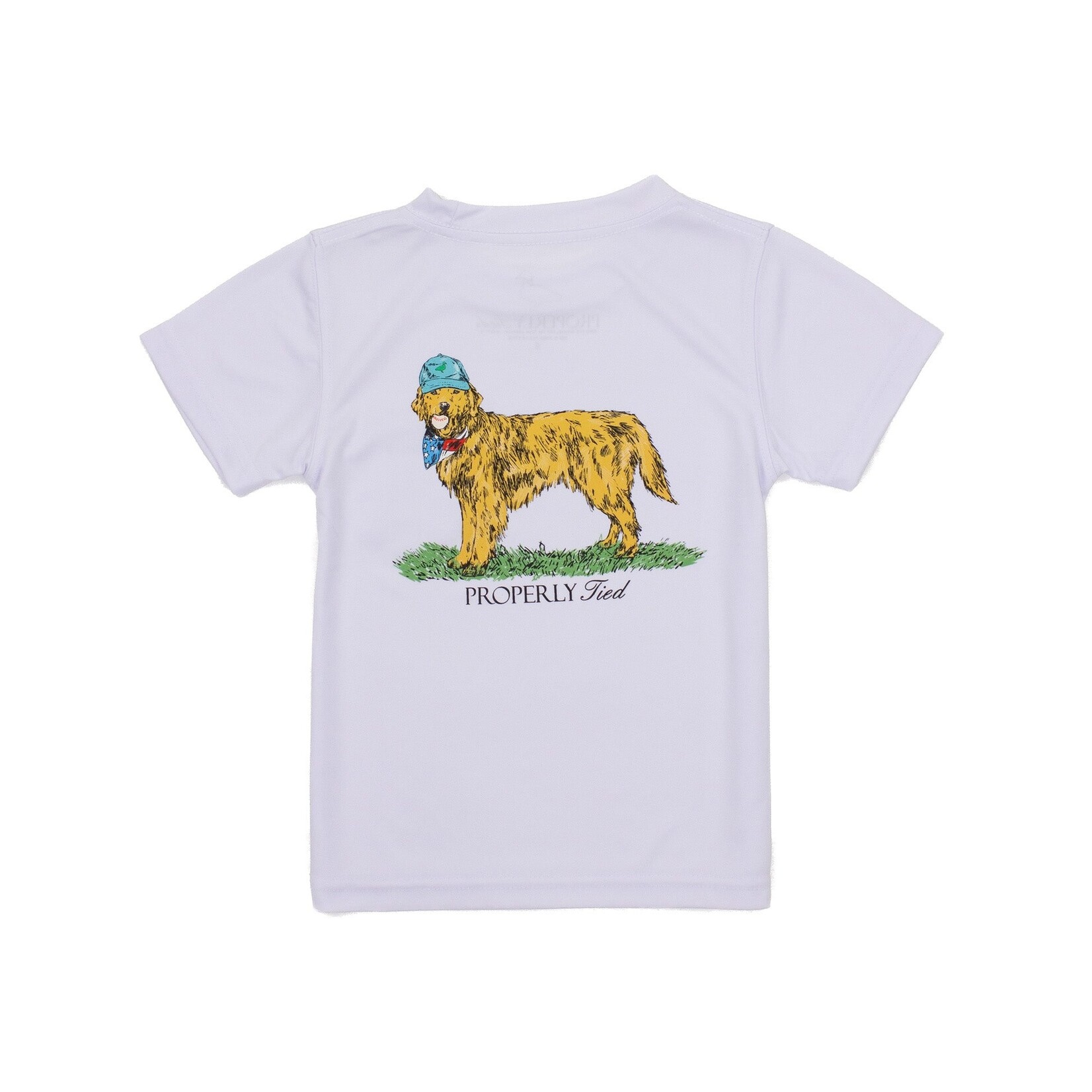 Properly Tied Performance SS Tee American Pup White