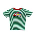 Claire & Charlie Green Stripe Vehicle Knit Tee