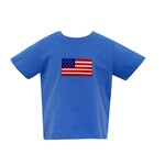 Claire & Charlie Periwinkle Blue Flag Knit Tee