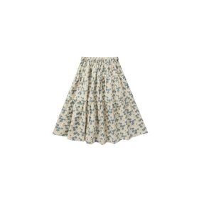 Rylee + Cru Inc. Tiered Midi Skirt Blue Ditsy