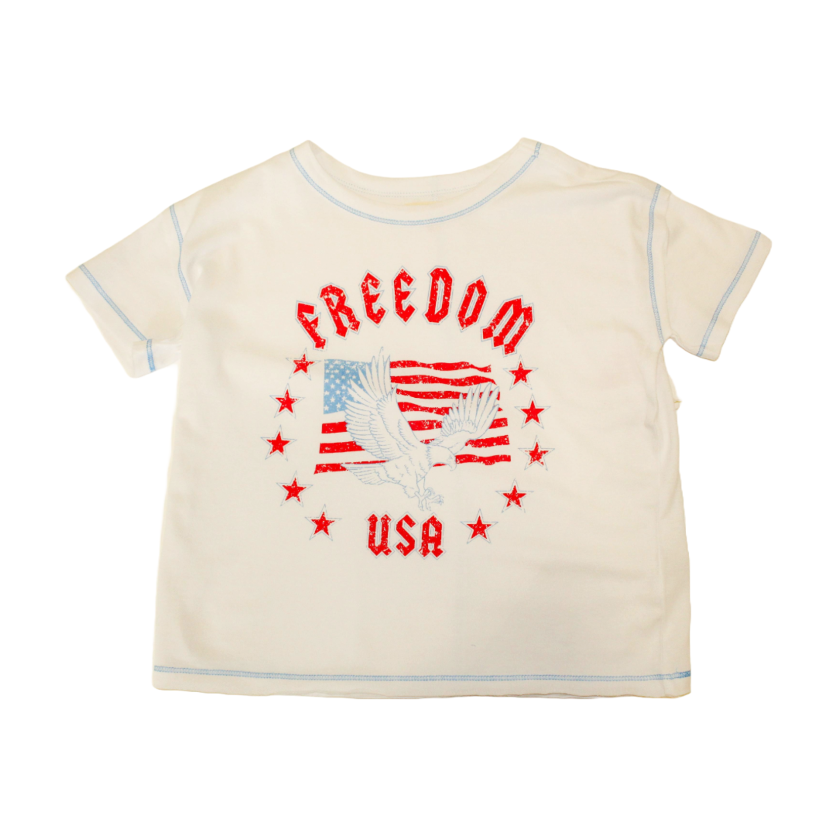 Paper Flower White Freedom Eagle Tee