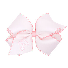 Wee Ones Cross Embroidered Bow