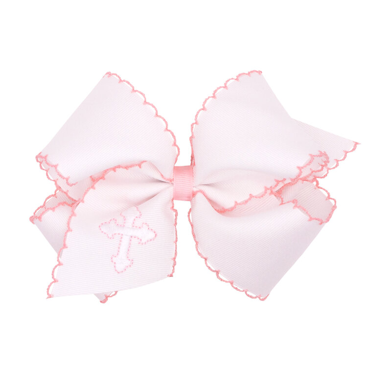 Wee Ones Cross Embroidered Bow