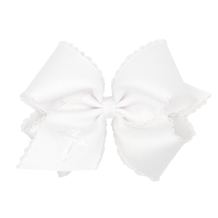 Wee Ones Cross Embroidered Bow