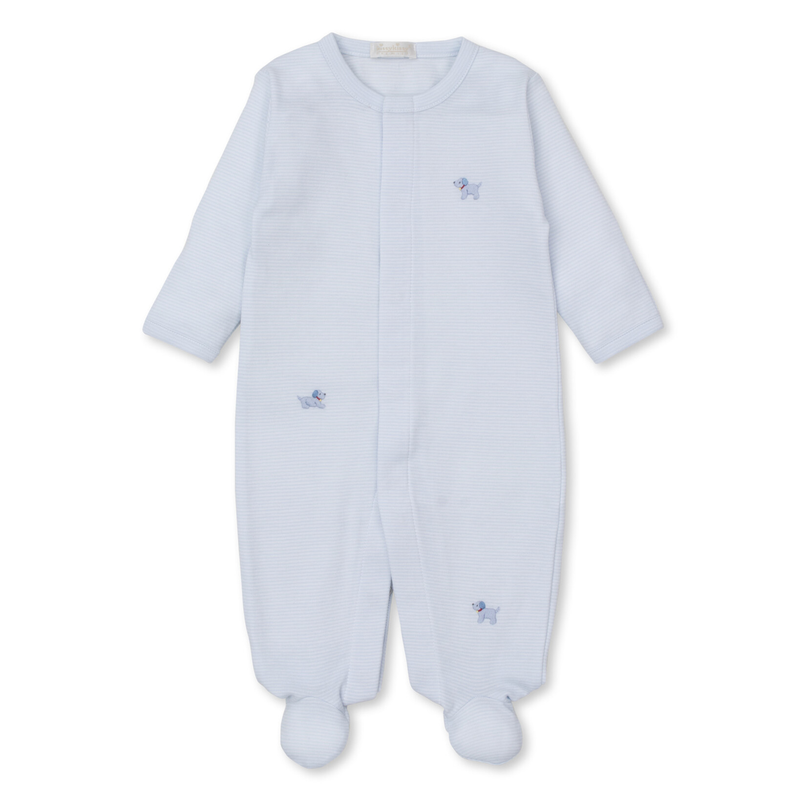 Kissy Kissy Blue Stripe Emb Puppy Footie