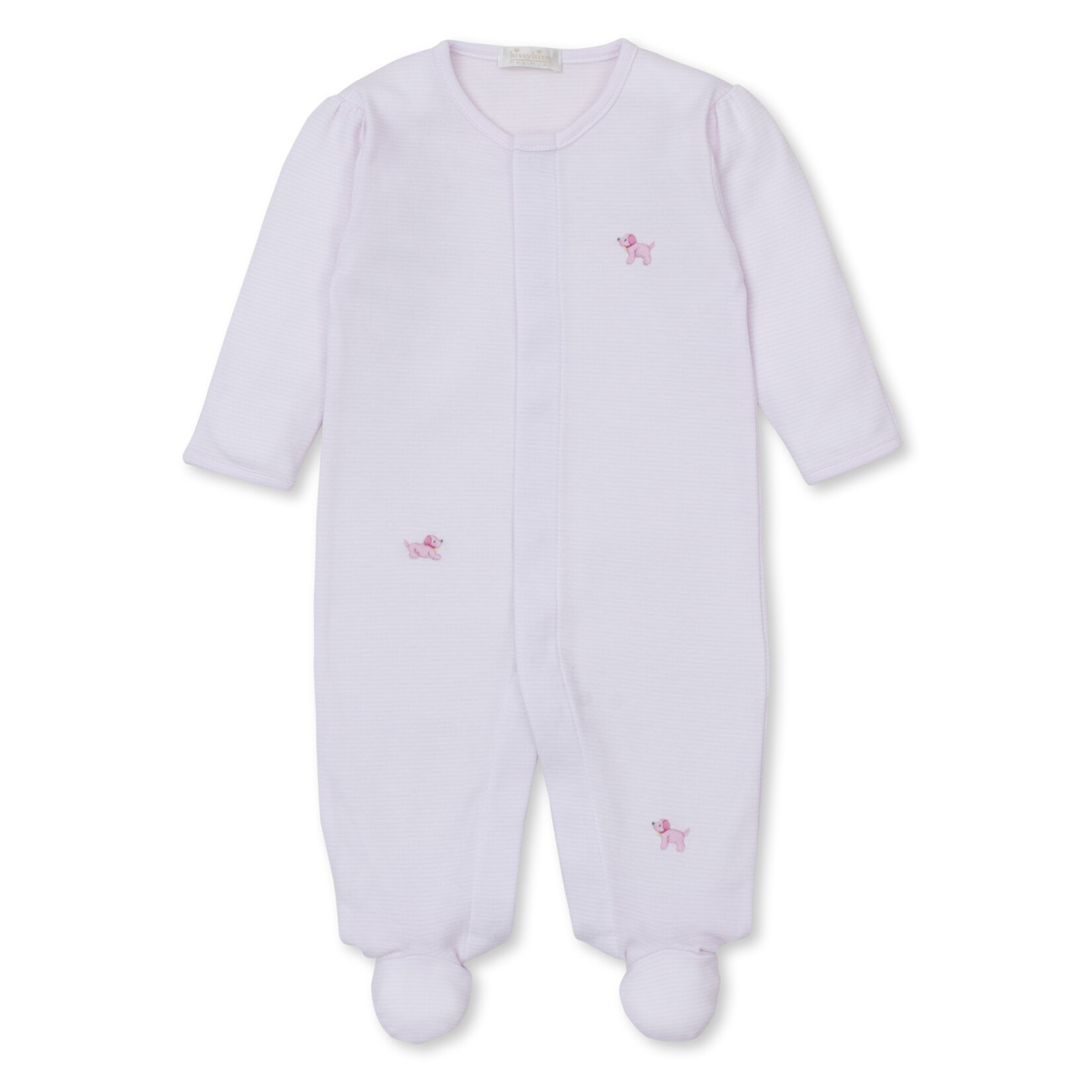 Kissy Kissy Pink Stripe Puppy Emb Footie