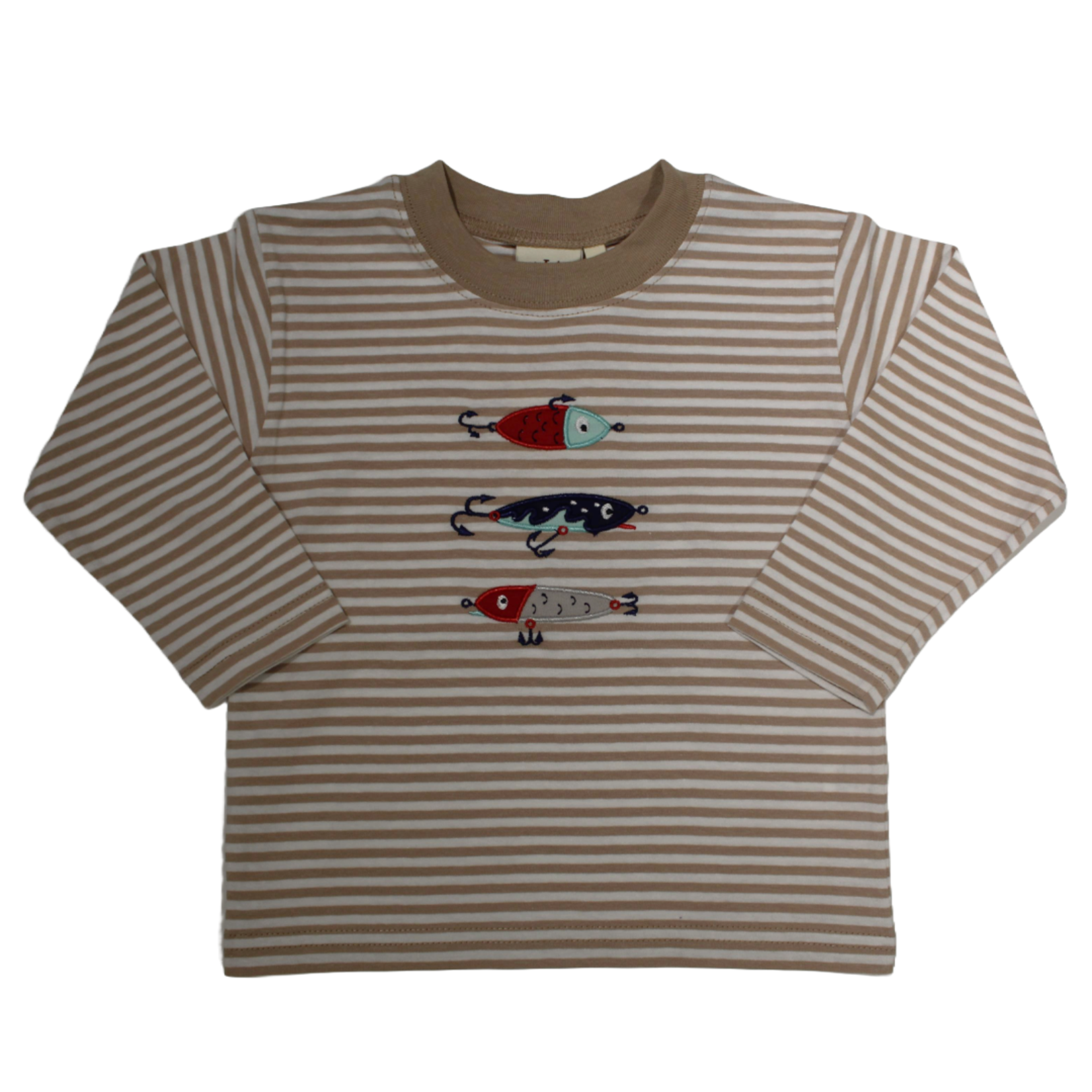 Luigi Kids Tan Striped Fishing Lures Shirt