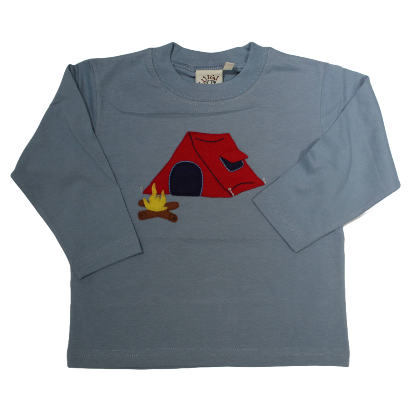 Luigi Kids Gray Tent & Campfire Shirt