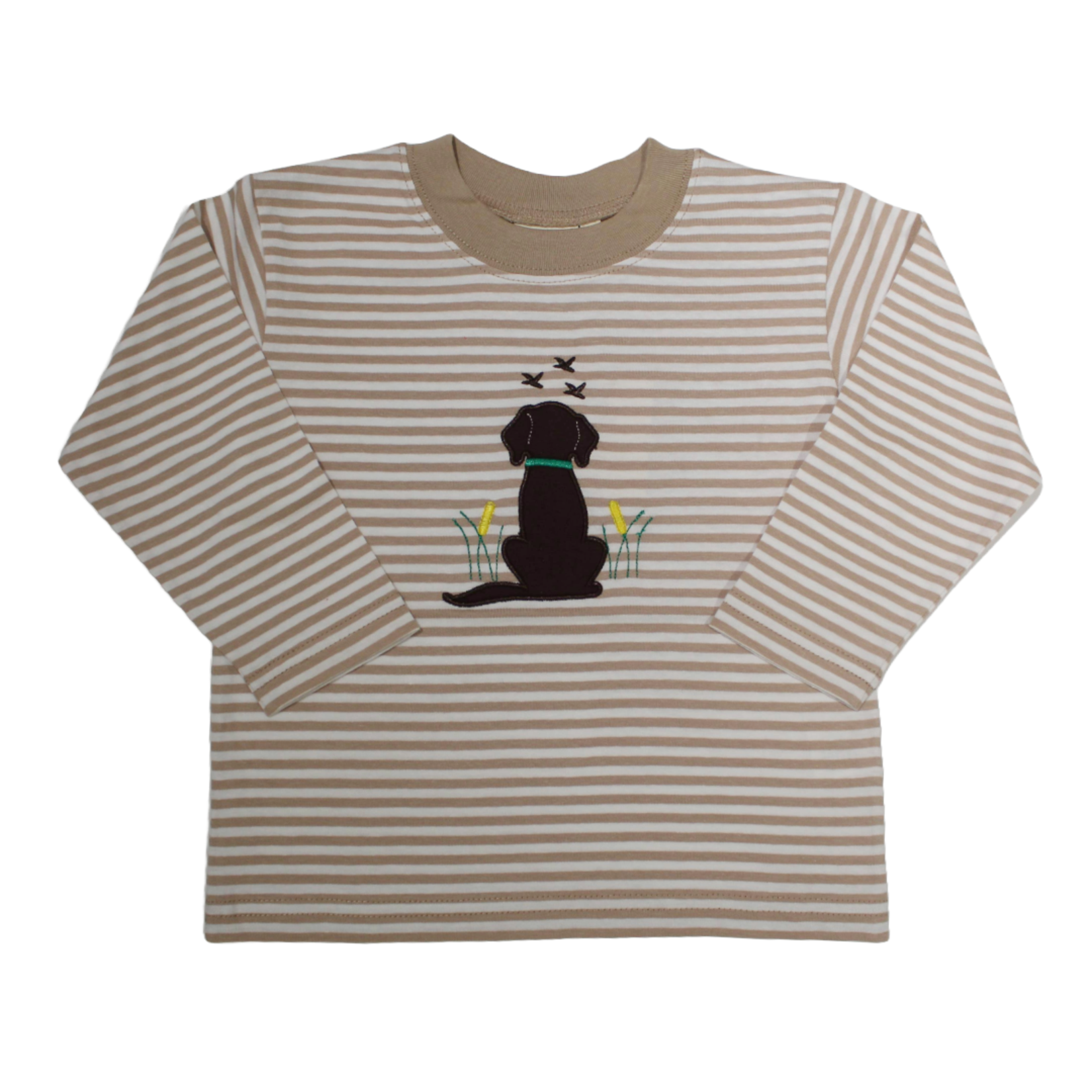 Luigi Kids Tan Striped Dog w/Ducks Shirt