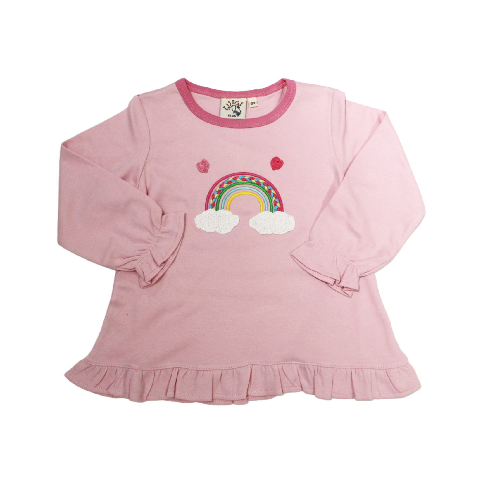 Luigi Kids Pink Rainbow Ruffle Swing Top