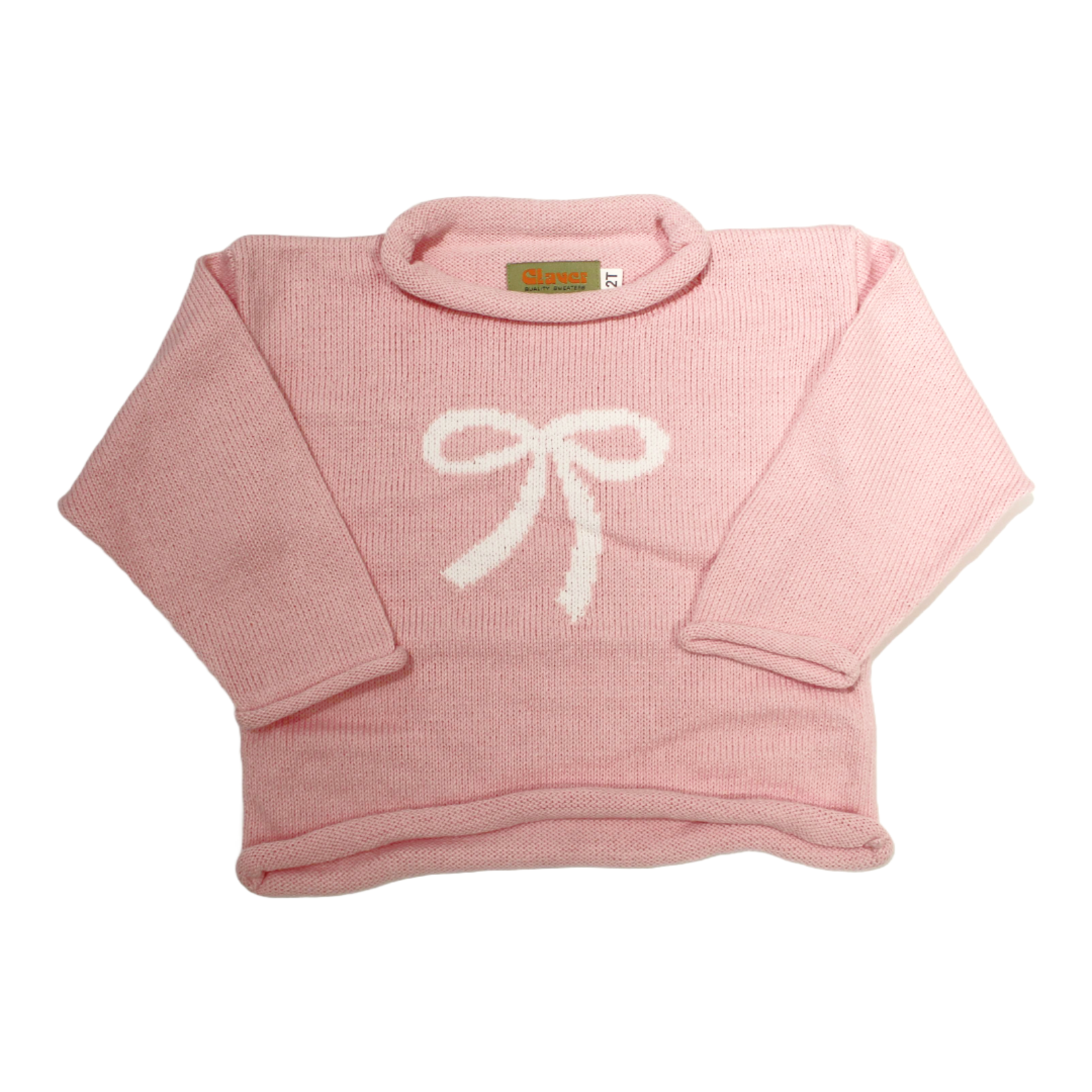 Luigi Kids Pink Bow Sweater