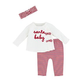Mud Pie Santa Baby Girl Pant Set