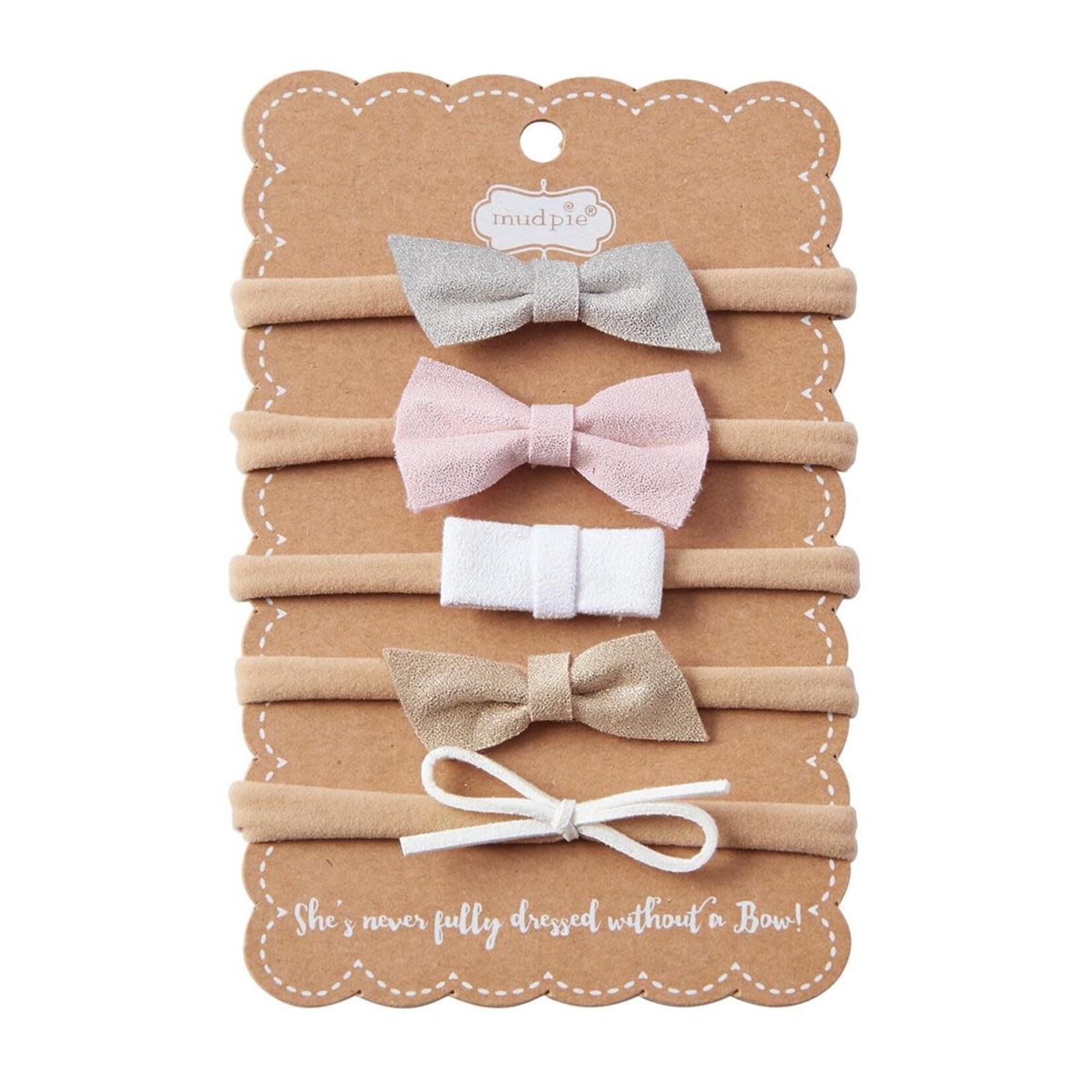 Mud Pie Leather Bow Headband Set