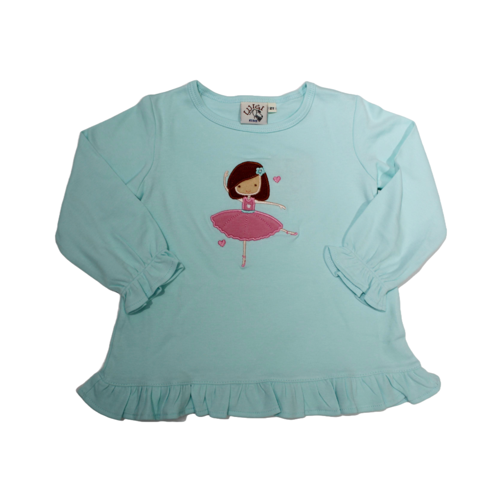 Luigi Kids Seafoam Ballerina w/Hearts Swing  Shirt