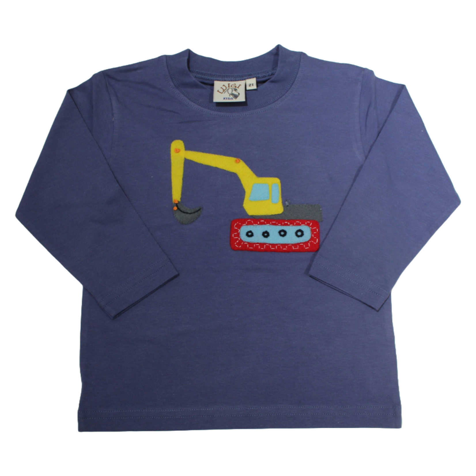 Luigi Kids Steel Blue Backhoe Shirt